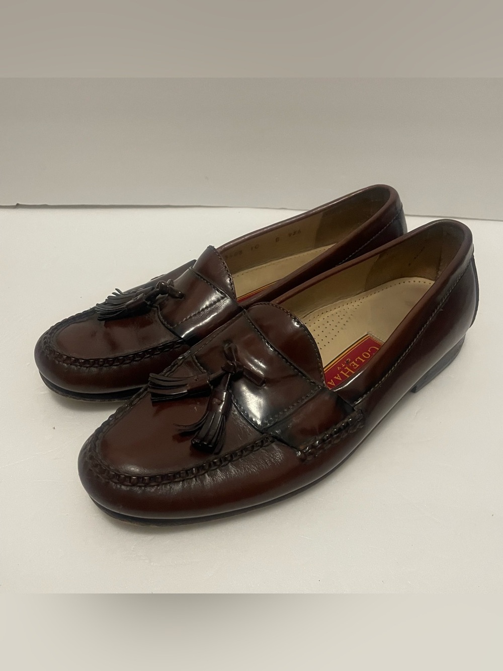Vintage Cole Haan City 3508 Brown Leather Pinch Tassel Loafers Size 10 D